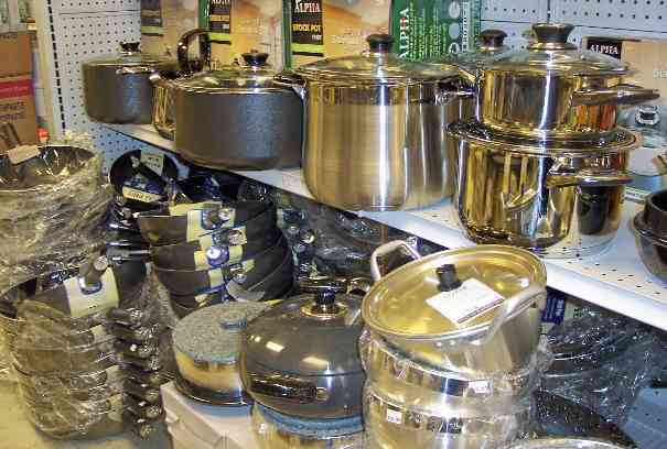 assorted pots and pans